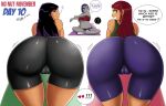 3_girls ass blackfire dat_ass dc_comics grey_skin komand'r koriand'r no_nut_november pregnant rachel_roth raven_(dc) sisters starfire teen_titans vnsimp yoga_pants