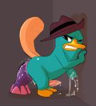 1boy cumshot dildo disney furry male male_only perry_the_platypus phineas_and_ferb platypus