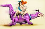 betty_rubble breast_grab breasts dino dinosaur eyebrows eyelashes female human necklace nipples scalie teeth the_flintstones toes wilma_flintstone