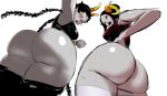  1girl 2_girls ass_focus black_hair damara_megido female_only grey_skin homestuck horns large_ass lysanthum meenah_peixes troll 