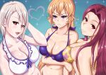 alluring bikini insanely_hot magenta_eyes magenta_hair nakiri_alice nakiri_erina purple_eyes red_eyes sakaki_ryouko shokugeki_no_souma silver_hair strawberry_blonde_hair 魂魄傀儡鬼