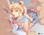 1girl 4boys bishoujo_senshi_sailor_moon blonde blonde_hair blue_eyes blue_skirt boots bow buttjob choker circlet clothed_female clothed_female_nude_male double_handjob elbow_gloves erect_nipples fellatio gloves grinding group_sex handjob horny lipstick long_blonde_hair long_hair long_twintails looking_at_viewer magical_girl multiple_boys multiple_penises nipples nude_male oral oral_sex penis penis_in_mouth red_bow sailor_moon school_uniform serafuku sex skirt solo_focus tiara tongue tsukino_usagi twin_tails uncensored usagi_tsukino utilizator white_gloves