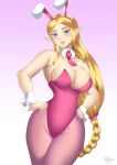  1girl alluring blonde_hair bunny_outfit bunnysuit haryu nintendo playboy_bunny_leotard princess_zelda the_legend_of_zelda voluptuous zelda_(a_link_between_worlds) 