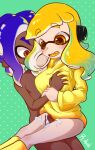  1girl agent_4_(splatoon) breast_grab breasts clothed_female_nude_male cum_on_thighs eyebrows_visible_through_hair grin groping groping_breasts groping_through_clothes hoodie inkling inkling_girl male nintendo octoling octoling_boy penis penis_between_legs penis_between_thighs red_eyes robedart socks splatoon splatoon_(series) splatoon_2 splatoon_3 tentacle thigh_sex thighs yellow_eyes 