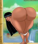 anus bent_over black_hair blush bxblazexd chel dark-skinned_female dark_skin huge_ass latina pulling_panties_down pussy the_road_to_el_dorado thick_thighs