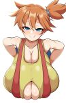 1girl alternate_breast_size big_breasts blush breasts breasts_bigger_than_head clothed clothed_female creatures_(company) detritus duvet208 female_focus female_only female_solo game_freak gigantic_breasts green_eyes gym_leader huge_breasts humans_of_pokemon hyper_breasts kasumi_(pokemon) misty_(pokemon) nintendo orange_hair pokemon pokemon_(anime) pokemon_red_green_blue_&_yellow pokemon_rgby red_hair sagging_breasts short_hair smile solo_female solo_focus steam suspenders teen top_heavy upper_body video_game_character video_game_franchise