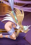 1girl blonde_hair bondage female_only palcomix saint_seiya saint_seiya_omega slavetoon solo_female tied_up yuna