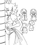  blonde_hair crown empty erect_nipples exhibitionism hat hentai mario masturbation monochrome mushroom_people nintendo no_source peach princess princess_peach public_masturbation pussy_juice source_request super_mario_bros. toad_(mario) toad_(mario_species) 