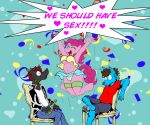 anthro beowulf100 brown_hair dog friendship_is_magic furry lizard lizard_folk long_hair my_little_pony pink_hair pinkie_pie pony reptile scalie short_hair