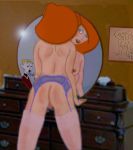 ann_possible aqua_eyes bedroom blonde_hair breasts disney freckles garter_belt kim_possible lipstick looking_back milf naked_mole_rat nipples nude orange_hair red_lipstick redhead rodent ron_stoppable rufus short_hair smile stockings surprise yumibow