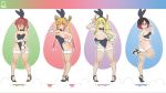  4girls 850x478 absurdres animal_ears big_breasts breasts bunny_ears bunny_tail bunnysuit cheesestyx cleavage elma_(dragon_maid) embarrassed fake_animal_ears female_only fishnet_legwear fishnets full_body glasses heterochromia high_heels highres horns kobayashi-san_chi_no_maidragon kobayashi_(dragon_maid) legs_apart leotard lineup medium_breasts miss_kobayashi&#039;s_dragon_maid multicolored_hair multiple_girls pantyhose quetzalcoatl_(dragon_maid) rabbit_ears rabbit_tail red_hair small_breasts standing standing_on_one_leg stockings streaked_hair tail thick_thighs thighs tohru_(dragon_maid) v wallpaper 