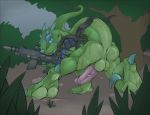 forest furry gif gun lizard male male_only solo weapon