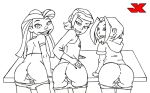 anus ass ben_10 bottomless crossover ear_piercing earrings gwen_tennyson hairless_pussy jackie_chan_adventures jade_chan jk jk_(artist) juniper_lee long_hair looking_back mooning panties panties_around_legs piercings pussy short_hair smile the_life_and_times_of_juniper_lee