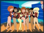  ann_possible ass black_hair blonde_hair blue_eyes blush bonnie_rockwaller bottomless brown_eyes brown_hair dark_skin disney green_eyes green_skin hairband kim_possible kimberly_ann_possible long_hair looking_back looking_down milf monique shego short_hair smile tara_(kim_possible) yori yumibow 