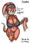 anthro big_breasts big_lips bikini bioware bra bracelet breasts canastus color couple disembodied_penis echidna erection female furry handjob hips male monochrome panties penis pinup sega shade_the_echidna skimpy sonic text thighs trembling underwear veins