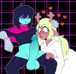  1boy 1girl 2d 2d_(artwork) anthro balls big_penis deltarune digital_media_(artwork) duo erection female female_anthro hair_over_eyes heart hetero human human/anthro imminent_sex kris_(dark_world_form) kris_(deltarune) looking_at_penis male male/female male_human male_kris_(deltarune) mehdrawings noelle_holiday penis reindeer sequence sequential straight undertale_(series) veiny_penis video_game_character video_games 