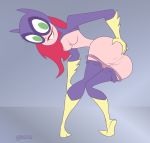 anus ass ass_grab barbara_gordon batgirl bent_over biting_lip breasts dc dc_comics female_only gigantor_(artist) lip_biting looking_at_viewer nipples panties_around_legs pants_down perky_breasts puffy_nipples pussy pussy_juice shirt_lift super_best_friends_forever undressing wet