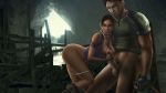 capcom chris_redfield cum cumshot fingerless_gloves handjob jace panties_pulled_down pants_pulled_down penis resident_evil resident_evil_5 sheva_alomar testicles