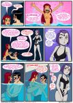 alien alien_girl comic dc_comics dick_grayson emotion_sickness_(teen_titans) grey_skin incognitymous_(artist) koriand'r orange_skin pool purple_hair rachel_roth raven_(dc) red_hair robin starfire swimming_pool tagme teen_titans