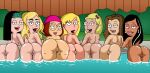 7girls american_dad anus ass becky_arangino big_boob_june black_hair blonde_hair brown_hair connie_d'amico creek_12 crossover dat_ass family_guy female_only hayley_smith lisa_silver looking_at_viewer looking_back meg_griffin multiple_girls nude pool pussy roberta_tubbs teen the_cleveland_show