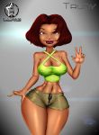 brown_eyes cameltoe dark_skin disney milf short_shorts solo the_proud_family trudy_proud vamptod