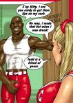  blonde_hair breasts cheerleader comic dark-skinned_male dark_skin female john_persons kitty_summers samson_west the_pit 