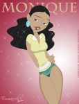 1girl black_hair character_name dark-skinned_female dark_skin female_only jimix_cruz kim_possible monique shorts solo_female