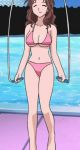 akahori_gedou_hour_rabuge animated bikini bouncing_breasts breasts brown_hair closed_eyes exercising gif hair hokke_otone jump_rope long_hair loop lowres mizugi otone_hokke pool poolside screen_capture screencap string_bikini swimming_pool swimsuit wavy_hair