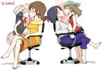 4girls b-intend caroline closed_eyes dawn female/female female_only french_kiss heart johanna kissing may pokemon yuri