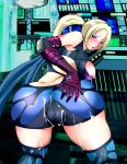 ass blonde_hair blush cum cum_on_ass cum_on_clothes death_by_degrees hand_on_ass looking_back namco nina_williams ponytail tekken tekken_1 tekken_2 tekken_3 tekken_4 tekken_5_dark_resurrection tekken_tag_tournament tekken_tag_tournament_2 wrestling_outfit