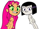 cndesmondharper dc dc_comics dcau edit green_eyes raven_(dc) starfire tagme teen_titans teen_titans_go transparent_background