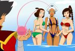 1boy 3_girls 3girls ass avatar:_the_last_airbender big_breasts bikini blue_swimsuit breasts green_bikini green_swimsuit greenboy07 mind_control one-piece_swimsuit princess_yue red_swimsuit sling_bikini suki swimsuit ty_lee water