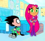  beast_boy cartoon_network cuckold dc_comics dick_grayson facial garfield_logan gif handjob hopethishelps koriand&#039;r robin starfire tagme teen_titans teen_titans_go 