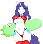 bikini blue_eyes breasts cutie_mark equine female friendship_is_magic hair horn horse long_hair my_little_pony pony purple_hair rarity_(mlp) skimpy solo stockings surfboard swimsuit unicorn voxix