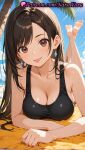 1girl 1girl 1girls 2025 ai ai_assisted ai_generated anime anime_style asian bangs bare_arms bare_shoulders barefoot beach beach_towel big_breasts big_breasts black_hair black_one-piece_swimsuit blue_sky blush breasts brown_eyes brown_hair bust cleavage cloud coconut_tree collarbone day earrings feet feet_up female_focus female_only final_fantasy final_fantasy_vii final_fantasy_vii_remake foot_fetish hentai high_quality high_res high_res high_resolution jewelry legs_up long_hair looking_at_viewer lying natsuyoru on_stomach one-piece_swimsuit outside palm_tree patreon pool sand sky smile soles solo_female stable_diffusion sunlight swept_bangs swimsuit tank_top the_pose tifa_lockhart toes tongue tongue_out towel tree voluptuous voluptuous_female wet