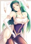 1girl alluring big_breasts bunny_ears bunny_girl cecilia_(fire_emblem) cleavage fire_emblem fire_emblem:_the_binding_blade green_eyes green_hair long_gloves nintendo oka_(umanihiki) pantyhose