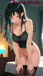 1girl 1girl 1girls 2025 ai ai_assisted ai_generated anime anime_style aqua_hair asian bangs bare_arms bare_shoulders bed bedroom big_breasts big_breasts black_camisole black_hair black_thighhighs blue_hair blush bottomless breasts bust camisole chainsaw_man cleavage cleft_of_venus closed_eyes collarbone colored_inner_hair cowboy_shot curtains facing_viewer fang fangs female_focus female_only green_hair hands_on_own_thighs hentai high_quality high_res high_res high_resolution himeno_(chainsaw_man) indoors lace_trim lamp leaning_forward long_hair medium_breasts multicolored_hair natsuyoru no_panties on_bed open_mouth paipan patreon picture_frame pussy pussy shirt skindentation smile solo_female spaghetti_strap stable_diffusion standing stockings teeth thighs two-tone_hair uncensored voluptuous voluptuous_female window