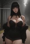 ai_generated bra cleavage emo eyeshadow fit fit_female goth goth_girl hot muscular muscular_female photoshoot pose sexy sexy_pose sports_bra