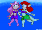 2girls crossover disney female original_character princess_ariel sega sonic_(series) sonic_the_hedgehog_(series) tagme the1stmoyatia the_little_mermaid underwater