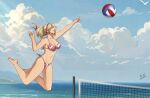 1girl alluring ass athletic_female autumn_sacura beach big_breasts bikini blue_sky female_only fit_female lidia_sobieska namco ocean sea tekken tekken_8 volleyball