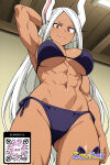 1girl 1girl 1girl abs ai_generated animal_ears arm_behind_head armpits arms_behind_head arms_up artist_name bangs big_breasts bikini black_bikini blush breasts bunny_ears bunny_girl cleavage closed_mouth clothing cowboy_shot dark-skinned_female dark_skin female_only indoors littlehentai long_eyelashes long_hair looking_at_viewer looking_down mirko muscle muscular_female my_hero_academia navel parted_bangs purple_bikini red_eyes savitar savitar_(artist) side-tie_bikini_bottom smile standing stomach swimsuit tail thighs toned twitter_logo under_boob usagiyama_rumi very_long_hair white_hair