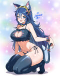 1girl 2d 2d_(artwork) alluring big_breasts blue_eyes blue_hair blush bra cat_ears cat_tail catgirl child_bearing_hips cleavage collar color fire_emblem fire_emblem_heroes jarckius kneel kneeling_female lingerie lingerie_only long_hair long_socks looking_at_viewer lucina lucina_(fire_emblem) neko panties slim_waist stockings tagme thick thick_ass thick_thighs underwear voluptuous voluptuous_female wide_hips