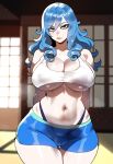 1female ai_generated blue_hair curvy curvy_female fairy_tail juvia_lockser juvia_loxar