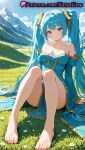 1girl 1girl 1girls 2025 ai ai_assisted ai_generated anime anime_style aqua_hair arm_support asian bangs bare_legs bare_shoulders barefoot big_breasts big_breasts blue_dress blue_eyes blue_hair blue_sky blush breasts bust cleavage closed_mouth clothes_between_thighs cloud collarbone day detached_sleeves dress feet female_focus female_only flower foot_fetish full_body grass hair_ornament hentai high_quality high_res high_res high_resolution knees_up league_of_legends league_of_legends:_wild_rift legs long_hair long_sleeves looking_at_viewer medium_breasts mountain mountainous_horizon natsuyoru off-shoulder_dress off_shoulder on_grass on_ground outside patreon plant riot_games sitting sky smile solo_female sona_buvelle stable_diffusion strapless strapless_dress sunlight thighs toenail_polish toenails toes twin_tails very_long_hair voluptuous voluptuous_female white_flower