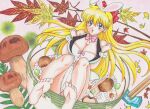 1990s_(style) alluring animal_ears barefoot big_breasts bishoujo_senshi_sailor_moon blonde_hair cute detached_collar fake_animal_ears feet high_res insanely_hot long_hair minako_aino playboy_bunny rabbit_ears rascal_(n119) retro_artstyle sailor_venus soles toes wrist_cuffs