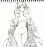 1girl 1girl 1girl alluring bar_censor censored coat fire_emblem fire_emblem_awakening looking_at_viewer nintendo nipples nude nude_female pussy robin_(fire_emblem) robin_(fire_emblem)_(female) seishun_dendeke taking_clothes_off traditional_media_(artwork) twin_tails