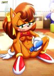 1girl bbmbbf mobius_unleashed nipples palcomix pussy sega sex_toy sonic_(series) sonic_the_hedgehog_(series) tiara_boobowski