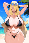 1girl ai_generated bangs blonde_female blonde_hair creamy_ai cynthia_(pokemon) light_skin long_hair mature mature_female nintendo one_eye_covered one_eye_obstructed pokemon pokemon_bw pokemon_dppt thiccwithaq_(ai_style)