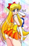 1girl alluring ass bishoujo_senshi_sailor_moon bow clothing medium_breasts minako_aino no_panties r.c sailor_uniform sailor_venus skirt