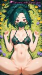 1girl 1girl 1girls 2025 ai ai_assisted ai_generated akali anime anime_style artist_name asian bangs bare_arms bare_shoulders big_breasts bottomless bra breasts bust cleavage collarbone female_focus female_only female_solo flower from_above grass green_bra green_hair hands_up hentai high_ponytail high_quality high_res high_res high_resolution labia labia_majora league_of_legends league_of_legends:_wild_rift lingerie long_hair looking_at_viewer lying mask medium_breasts mouth_mask natsuyoru navel ninja_mask non-asian on_back on_grass paipan patreon ponytail purple_flower pussy pussy red_eyes riot_games shaved_vagina shiny shiny_skin solo_female spread_legs stable_diffusion stomach thighs uncensored underwear underwear_only voluptuous voluptuous_female yellow_flower